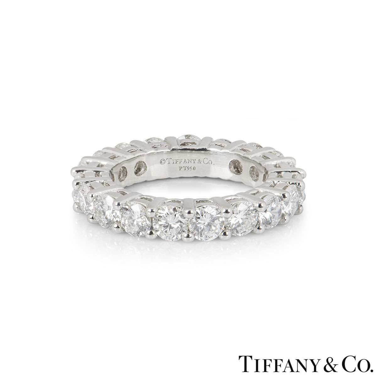 Tiffany Co Platinum Embrace Diamond Eternity Ring 2 85ct Rich Diamonds